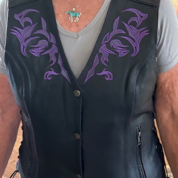 NWT Milwaukee Leather Women's Vest Motorcycle Riding w Conceal Carry Pockets - Picture 4 of 13